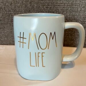Rae Dunn “Mom‎ Life” Tiffany Blue with Gold Letter Coffee Mug